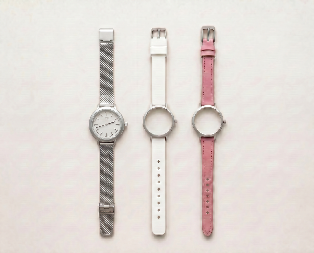 Christopher Butendorff Mixta women's modular luxury watch white round