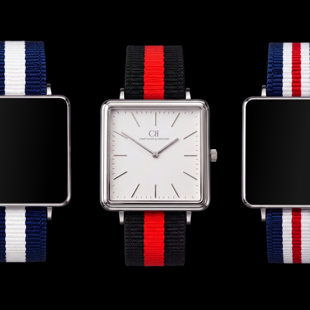 Tela Modern Pearl White— Swiss Made Modular Watch with Interchangeable Nato Straps