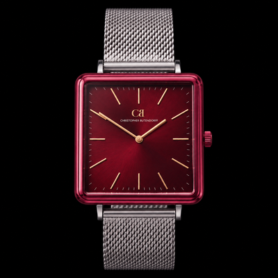 Red Ribbed Metal