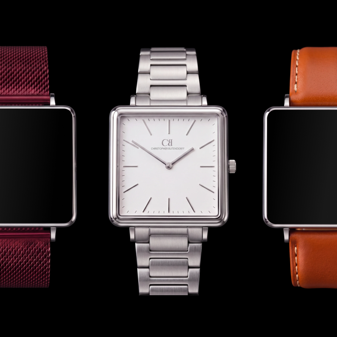 Mixtus Modern Pearl White — Swiss Made Modular Watch with Mixed Straps