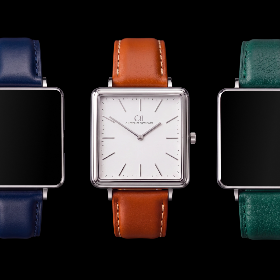 Elegans Modern Pearl White — Swiss Made Modular Watch with Interchangeable Leather Straps