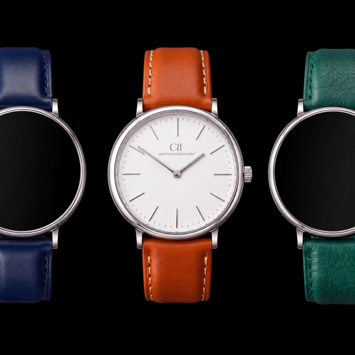 Elegans Timeless Pearl White — Swiss Made Modular Watch with Interchangeable Leather Straps